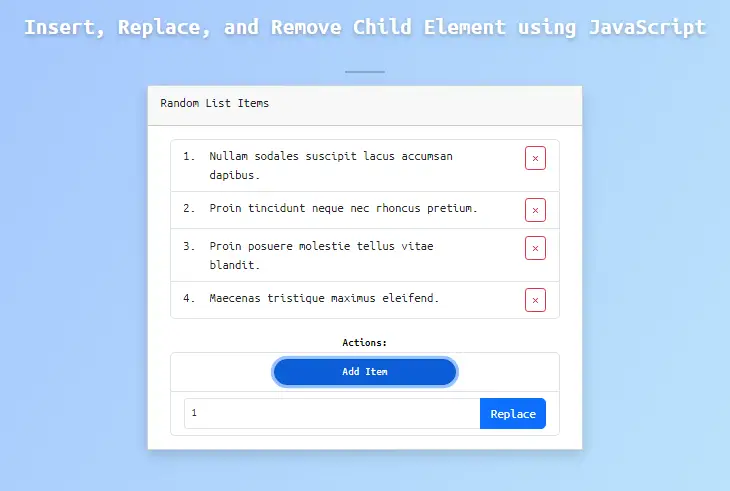 A Guide to Inserting, Replacing, and Removing Child Elements in JS