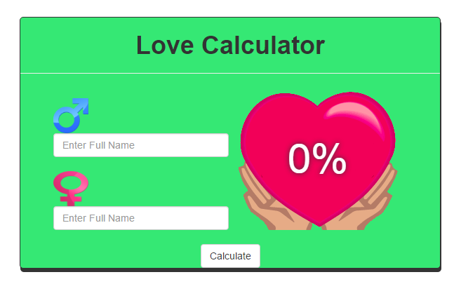 Simple Love Calculator Free source code, tutorials and Simple Love Calculator Free source code, tutorials and