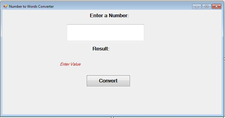 Program To Convert Number To Words In Vb