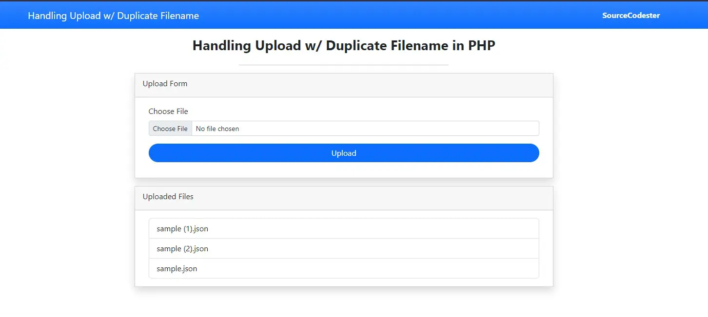 Handling Uploaded files with duplicate filenames