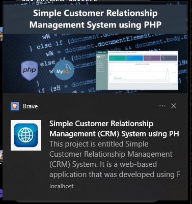 Dynamic Web Push Notification Demo App using PHP and JS
