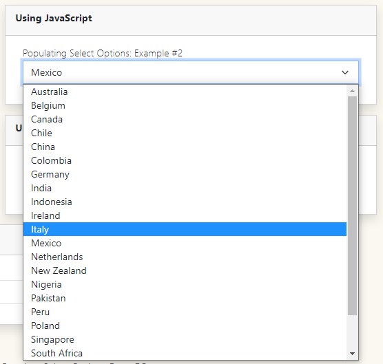 Populating SELECT Element with Data from MySQL Database