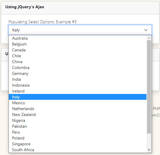 Populating SELECT Element with Data from MySQL Database