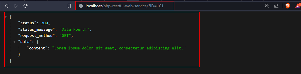 Simple RESTful Web Service API using PHP Language