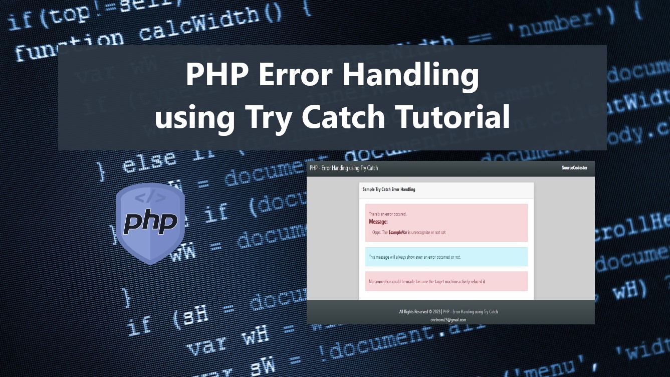 PHP Exception Handling: Try-Catch blocks for error messages