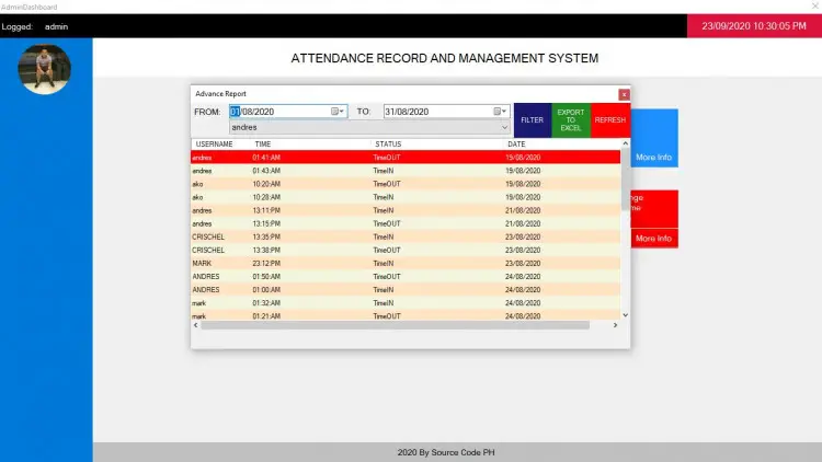 attendance monitoring management system using vbnet