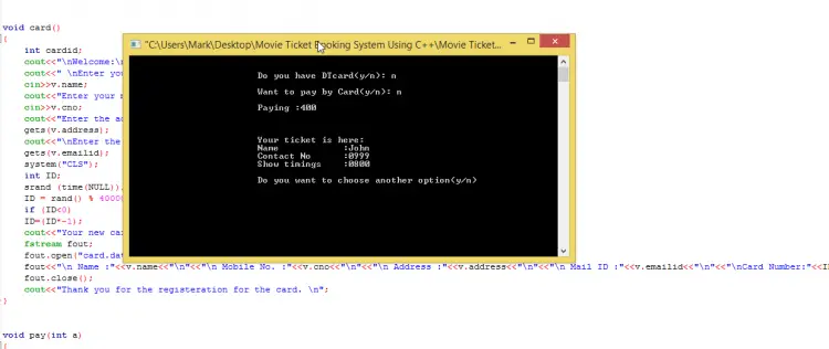 Movie Ticket Booking Project In C++ With Source Code
