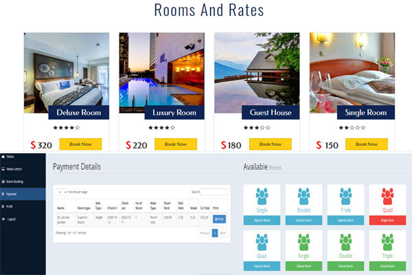 hotel management system project in php