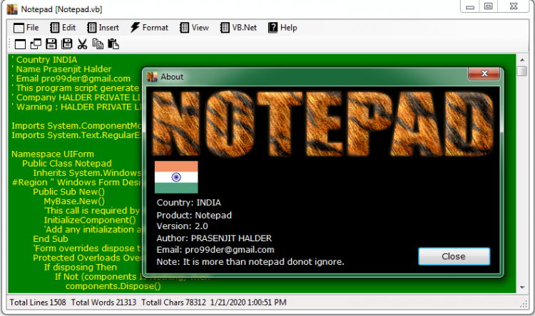 basic notepad program code basic notepad program code