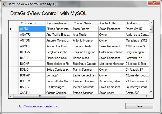 Datagridview Control With Mysql Free Source Code Projects And Tutorials ...