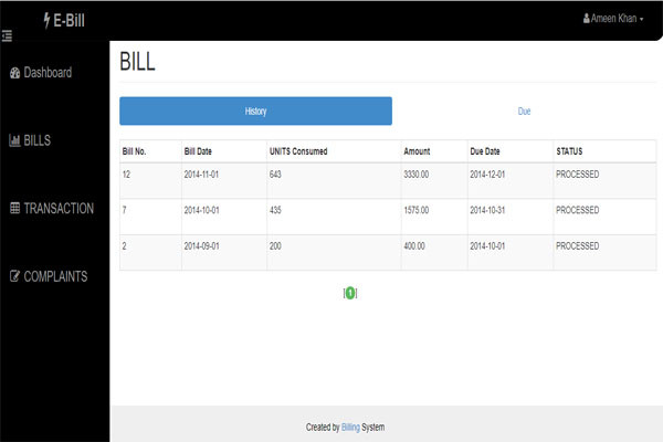 electricity bill management system documentation