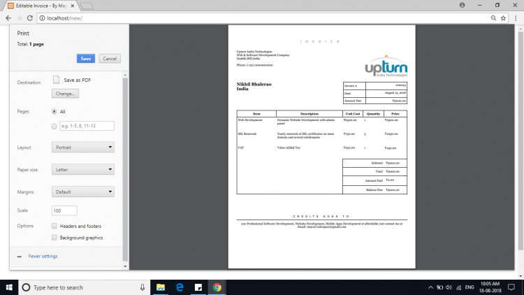 Software Development Invoice Template