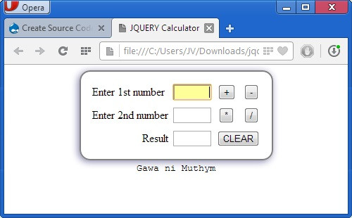 Simple Online Calculator Created With jQuery
