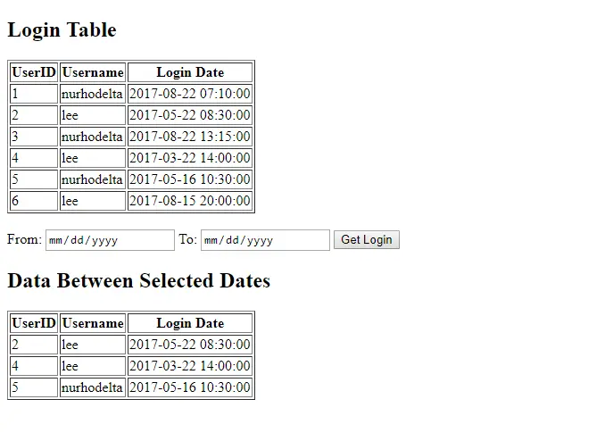 How To Select Data Between Two Dates In Php/Mysql | Free Source Code  Projects And Tutorials