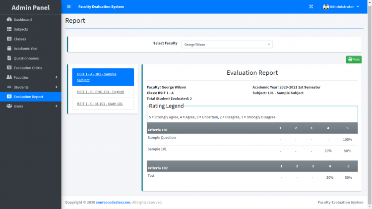 faculty evaluation system capstone project