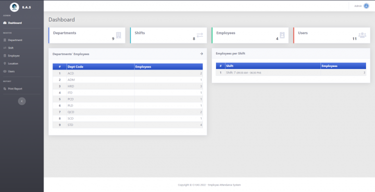 Employee Attendance System in PHP using CodeIgniter Framework Free Source Code