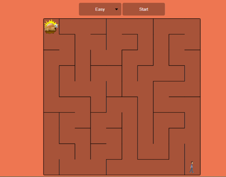 Simple Brain Game(The Maze) in JavaScript Free Source Code