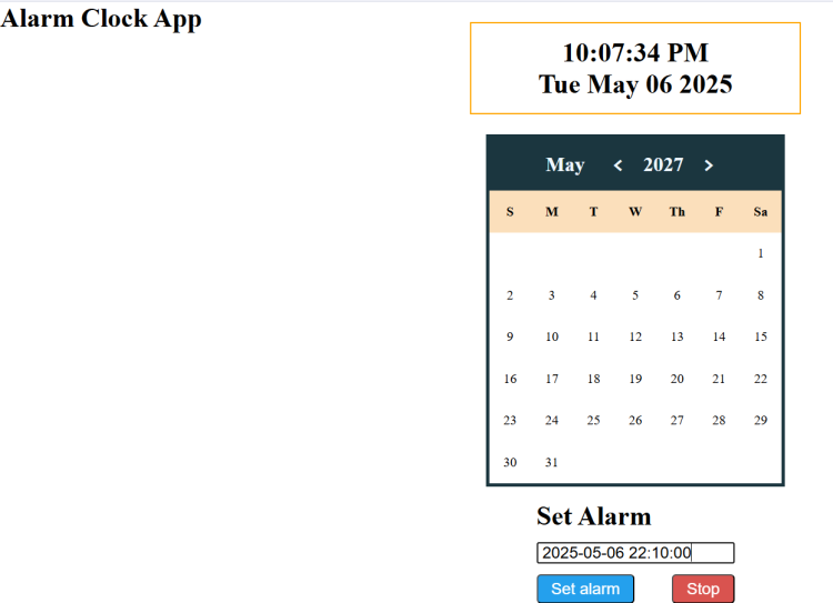 Alarm Clock App Using Html Css In Vanillajs With Source Code Alarm Clock App Using Html Css In Vanillajs With Source Code