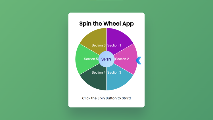 Spin the Wheel App Using HTML, CSS and JavaScript with Source Code