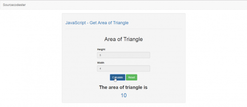 JavaScript - Get Area of Triangle | Free Source Code & Tutorials