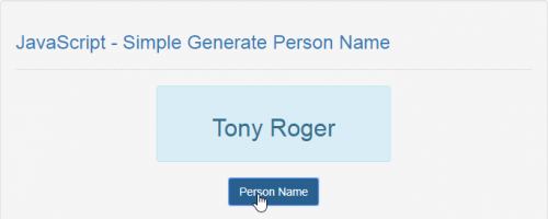 JavaScript - Simple Generate Person Name | Free Source Code & Tutorials