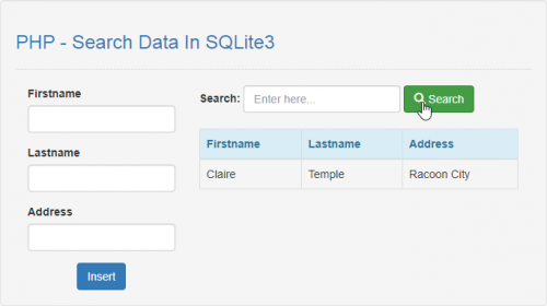 PHP - Search Data In SQLite3 | Free Source Code & Tutorials