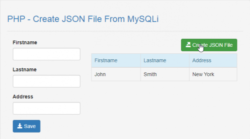 PHP - Create JSON File From MySQLi | Free Source Code  