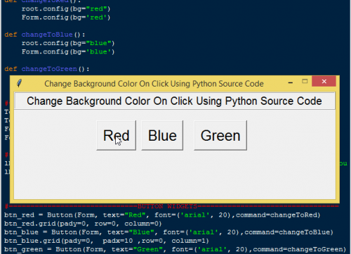 Change Background Color On Click Using Python Source Code ...