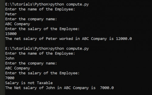 How to Calculate Salary of Employee with Taxable Amount in Python ...