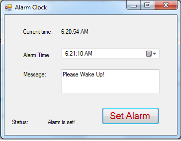 Java program alarm clock - horcycle