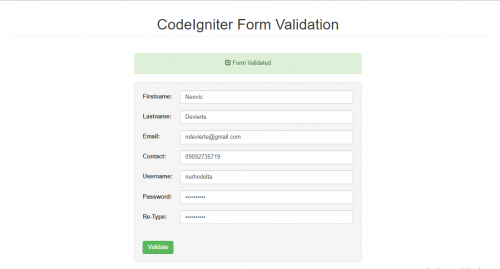 codeigniter form validation free source code amp tutorials contact form in php with validation free download
