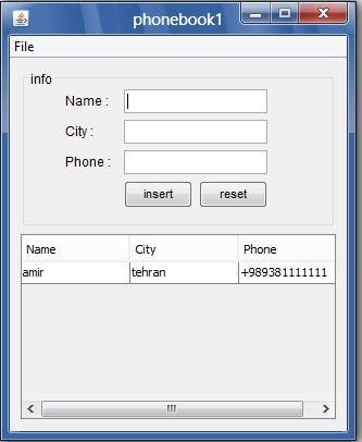 untitled - Contact Form in Java - Free Source Code