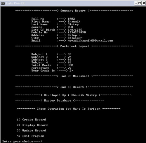 student info c - Student Information System in C++ - Free Source Code