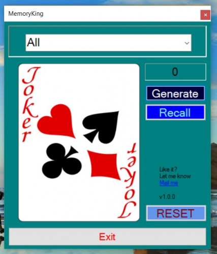 mainscreen - Random card generator that test your ability to recall - Free Source Code
