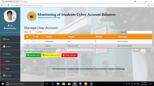 monitoringofstudentscyberaccounts - PHP Monitoring of Students Cyber Accounts System Tutorial Source Code