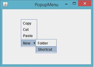 popup - Popup Menu in Java - Free Source Code