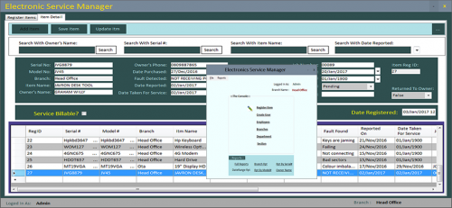 itm mgrscreen - After Sales Service Manager - Free Source Code
