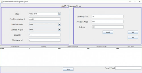 bill1 0 - Automobile Workshop Management System - Free Source Code