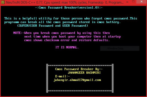 cmos - CMOS Password Breaker/Recovery - Free Source Code