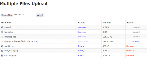 multiple upload - Multiple Files Upload with progress bar using AJAX and JQuery in PHP - Free Source Code
