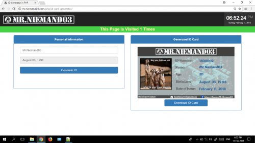 idcard - ID Generator in PHP - Free Source Code