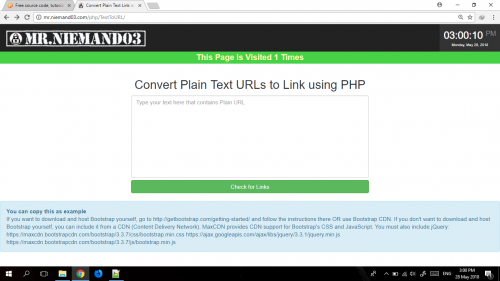 screenshot 112 - How to Convert Plain Text URLs to Link using PHP - Free Source Code