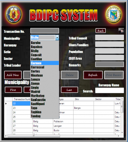 screenshots - SDSSU Basic Data on Indigenous People Community - Free Source Code