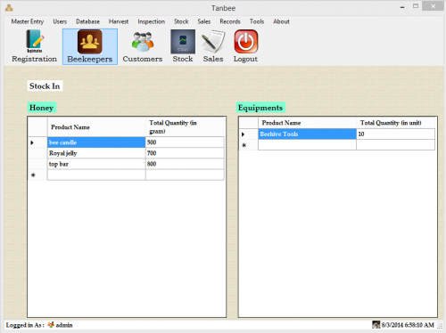 snapshot 1 - Bee Keeping Management System - Free Source Code