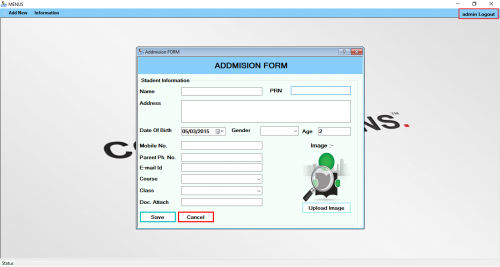 screenshot 3 - Student Information Management System - Free Source Code
