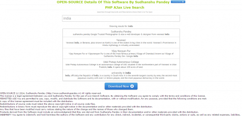 livesearch - PHP Ajax Live Search - Free Source Code