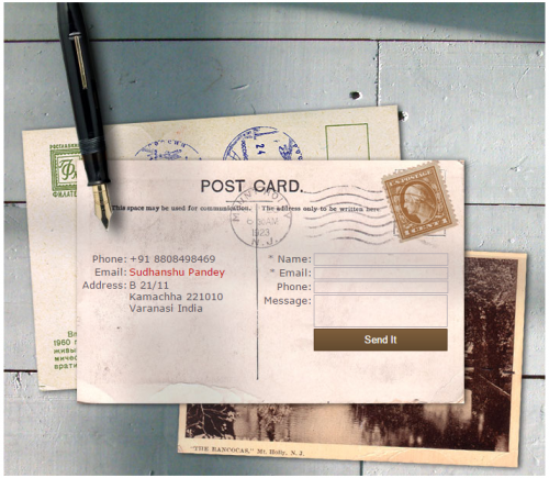 screenshot 1 - Postcard Form Template - Free Source Code