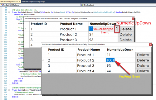 numericupdown - Create a dynamic NumericUpDown and button into the DataGridView. - Free Source Code