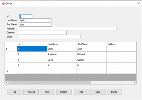 crud - Create, Read, Update, Delete (CRUD) Using C# - Free Source Code