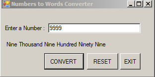 number to words - Numbers To Words Converter Using VB .NET - Free Source Code